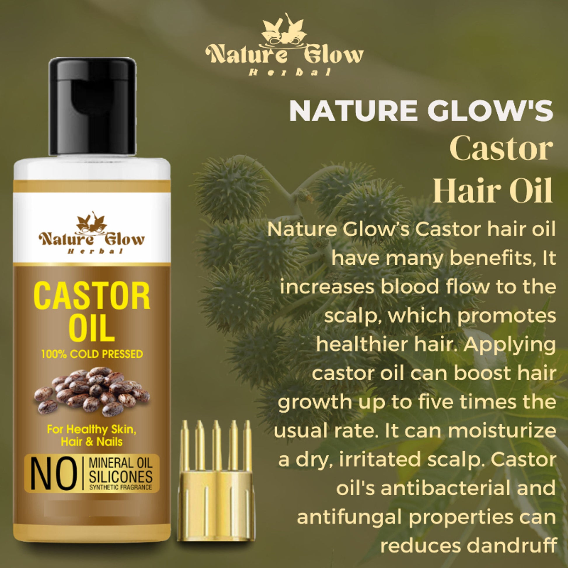 Nature Glow Herbal Castor Oil & 4 In 1 Hair Oil Combo - Distacart