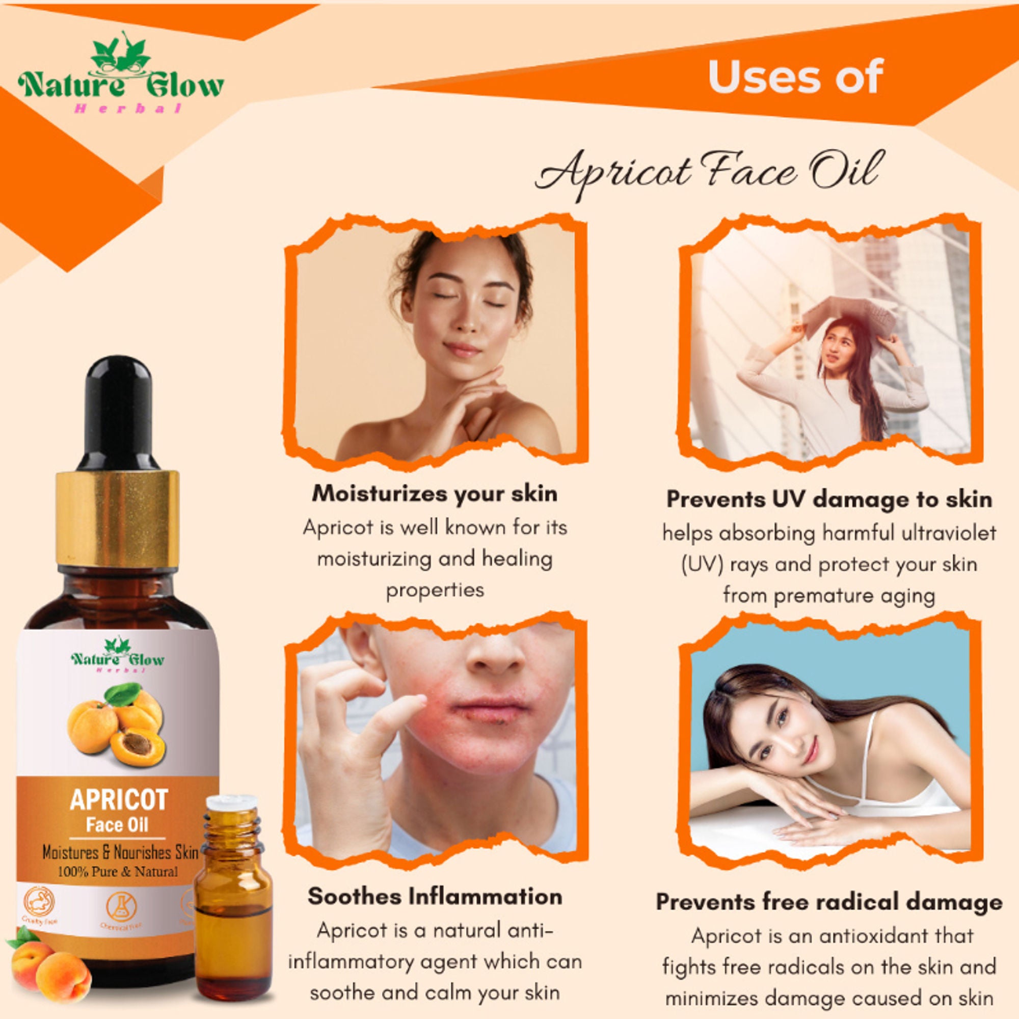 Nature Glow Herbal Apricoat Facial Oil - Distacart