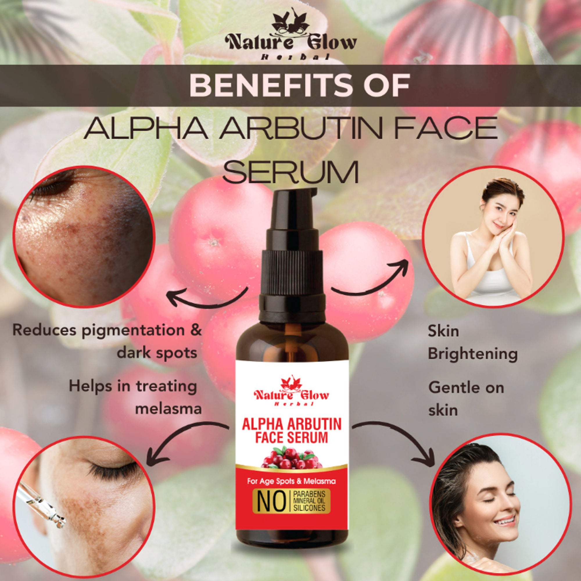 Nature Glow Herbal Alpha Arbutin Face Serum - Distacart