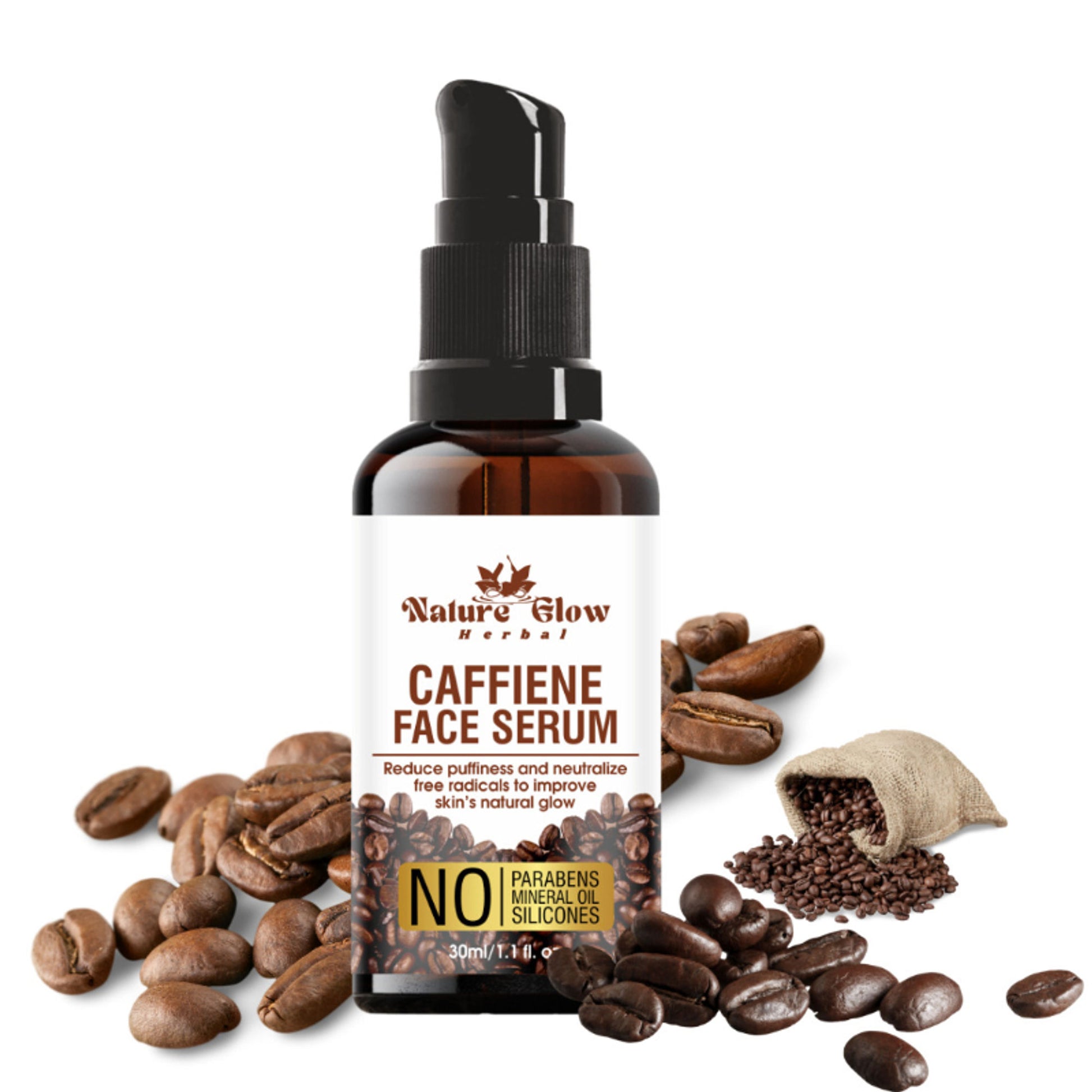Nature Glow Herbal Caffeine Face Serum Hydrating Face Serum For Glowing Skin