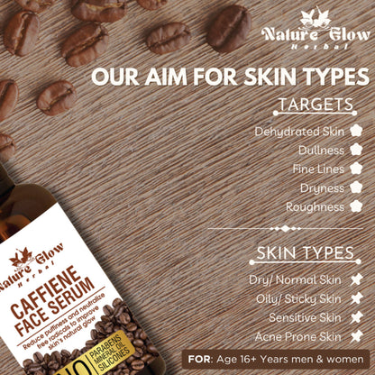 Nature Glow Herbal Caffeine Face Serum Hydrating Face Serum For Glowing Skin - Distacart