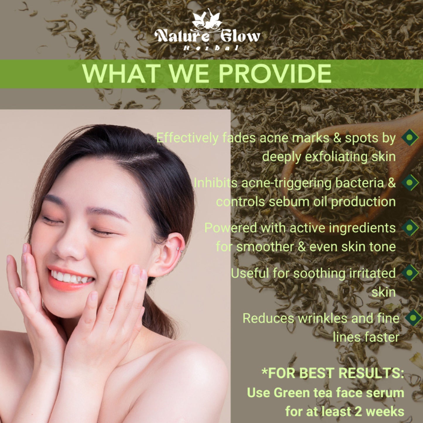 Nature Glow Herbal Green Tea Serum - Distacart