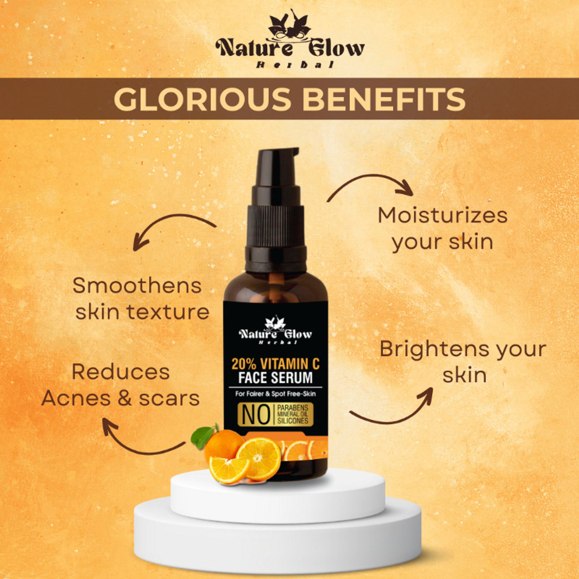 Nature Glow Herbal 20% Vitamin C Serum - Distacart