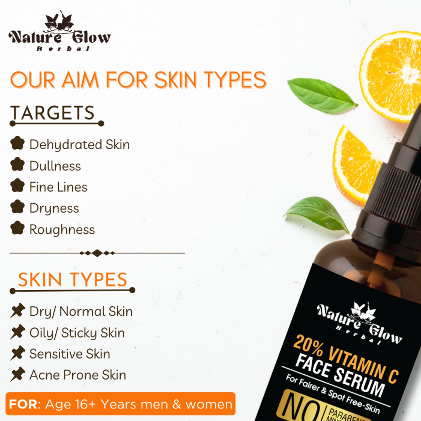 Nature Glow Herbal 20% Vitamin C Serum - Distacart