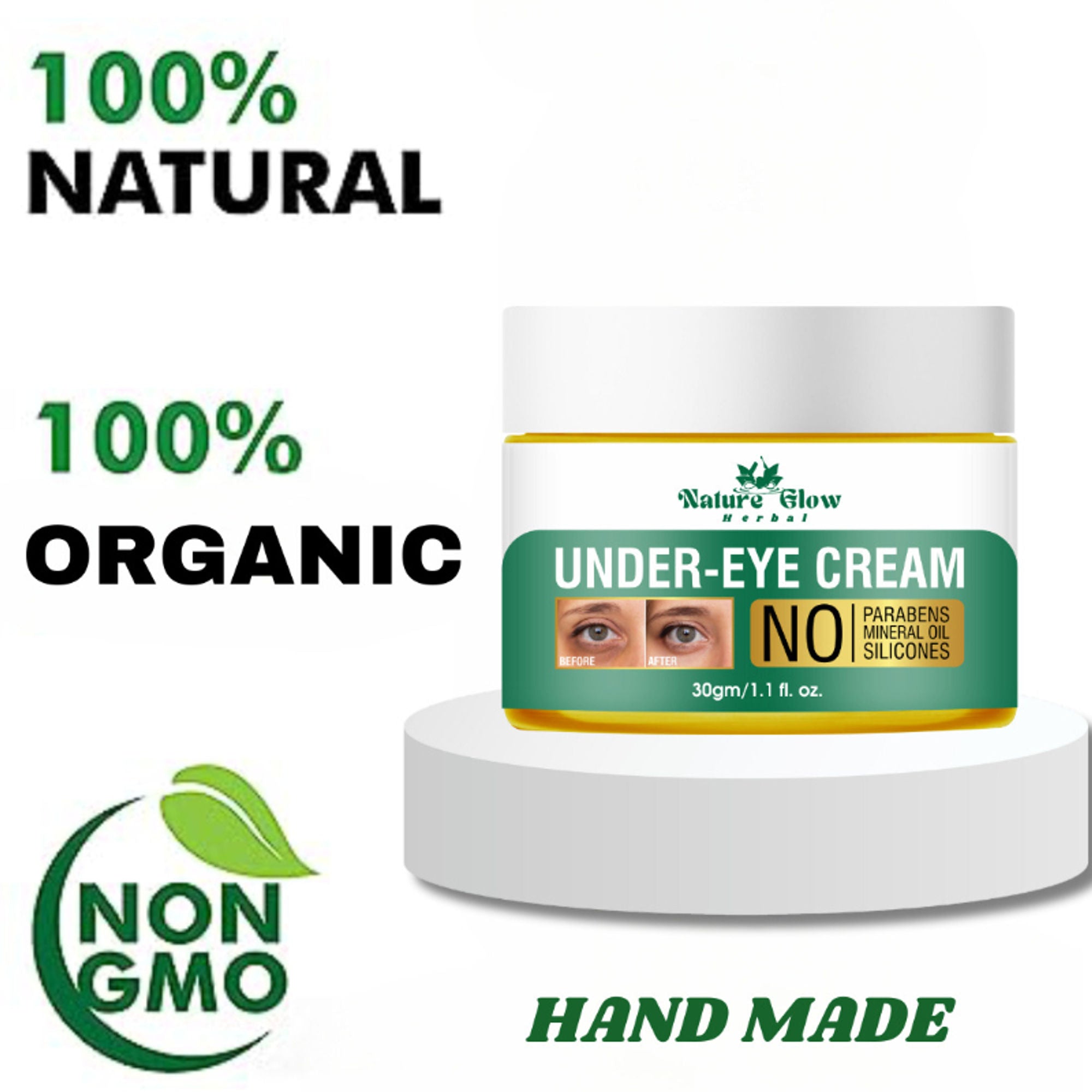 Nature Glow Herbal Under Eye Cream, Brighten, Hydrate - Distacart