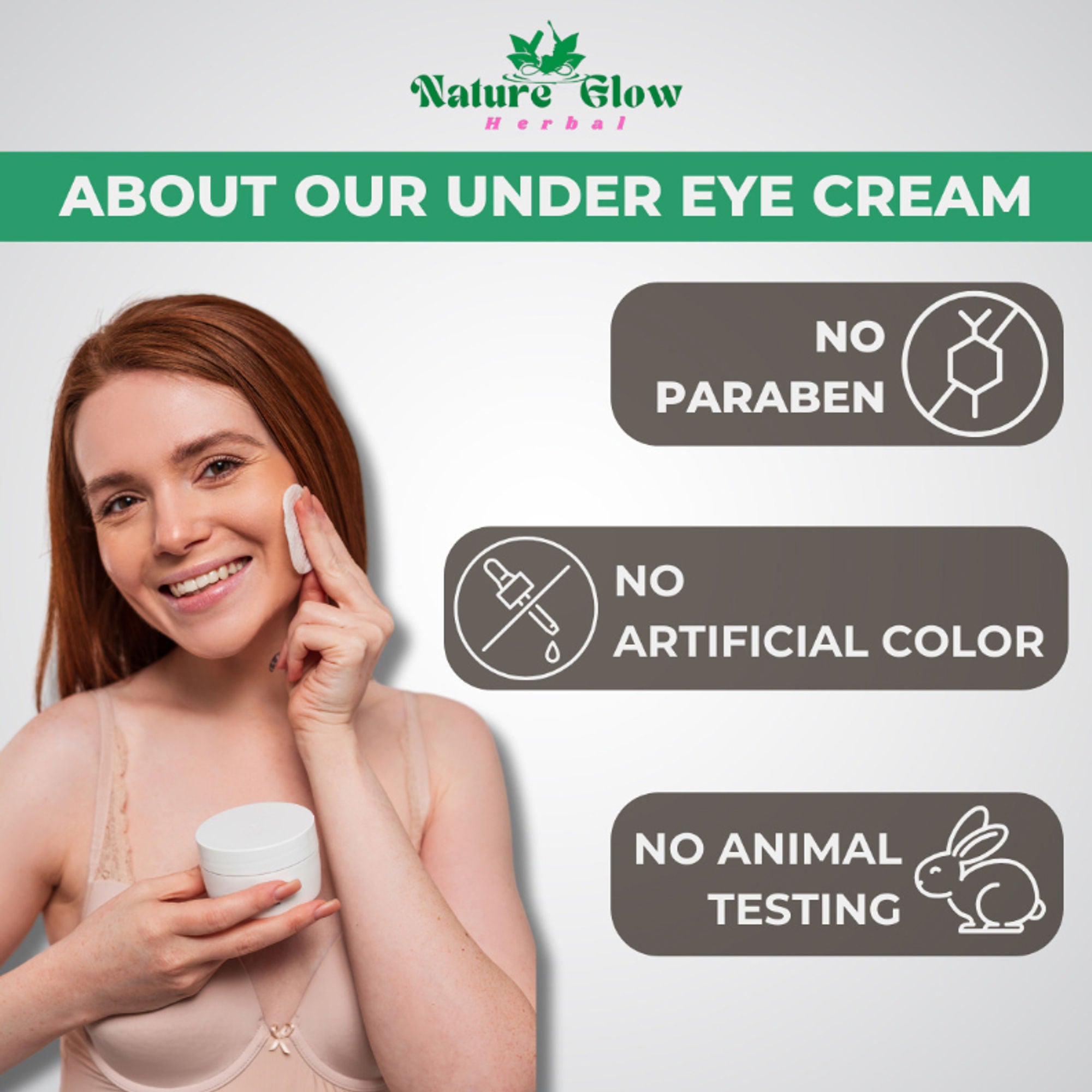 Nature Glow Herbal Under Eye Cream, Brighten, Hydrate - Distacart