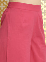 Thumbnail for Ode by House of Pataudi Women Mustard Yellow Floral Printed Pure Cotton Kurta with Palazzos - Distacart