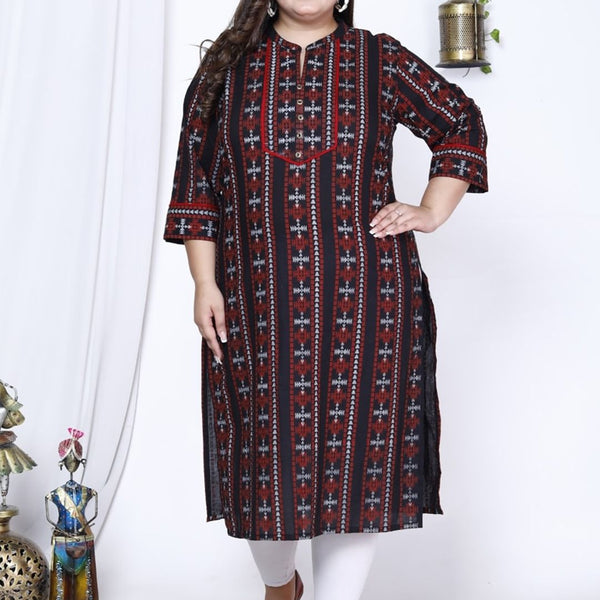 Swasti Floral Embroidered Cotton Kurta - Distacart