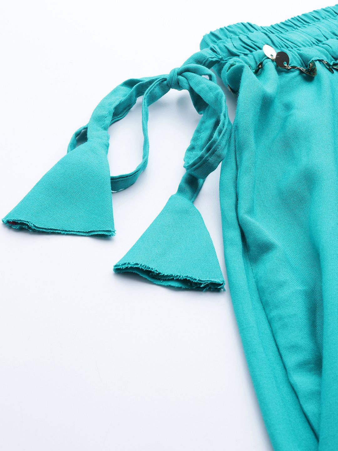 TAG 7 Women Turquoise Blue Solid Flared Palazzos