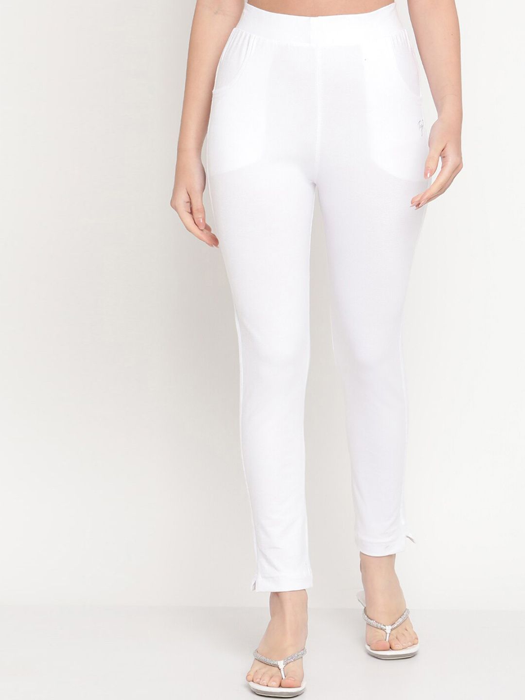 TAG 7 Women White Pack of 2 Straight Fit Ankle-Length Leggings - Distacart