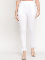 Thumbnail for TAG 7 Women White Pack of 2 Straight Fit Ankle-Length Leggings - Distacart