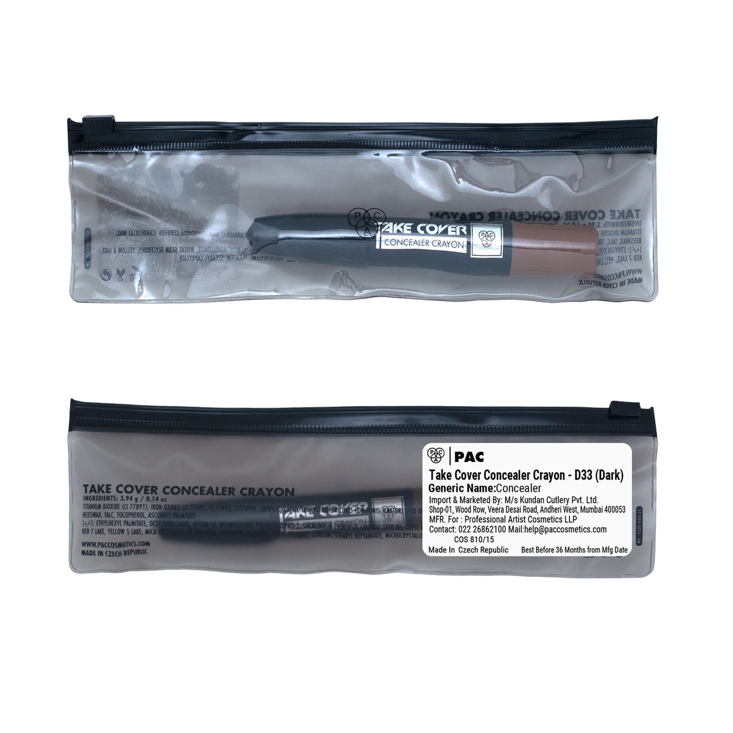 PAC Studio Take Cover Concealer Crayon - D33 Dark - Distacart