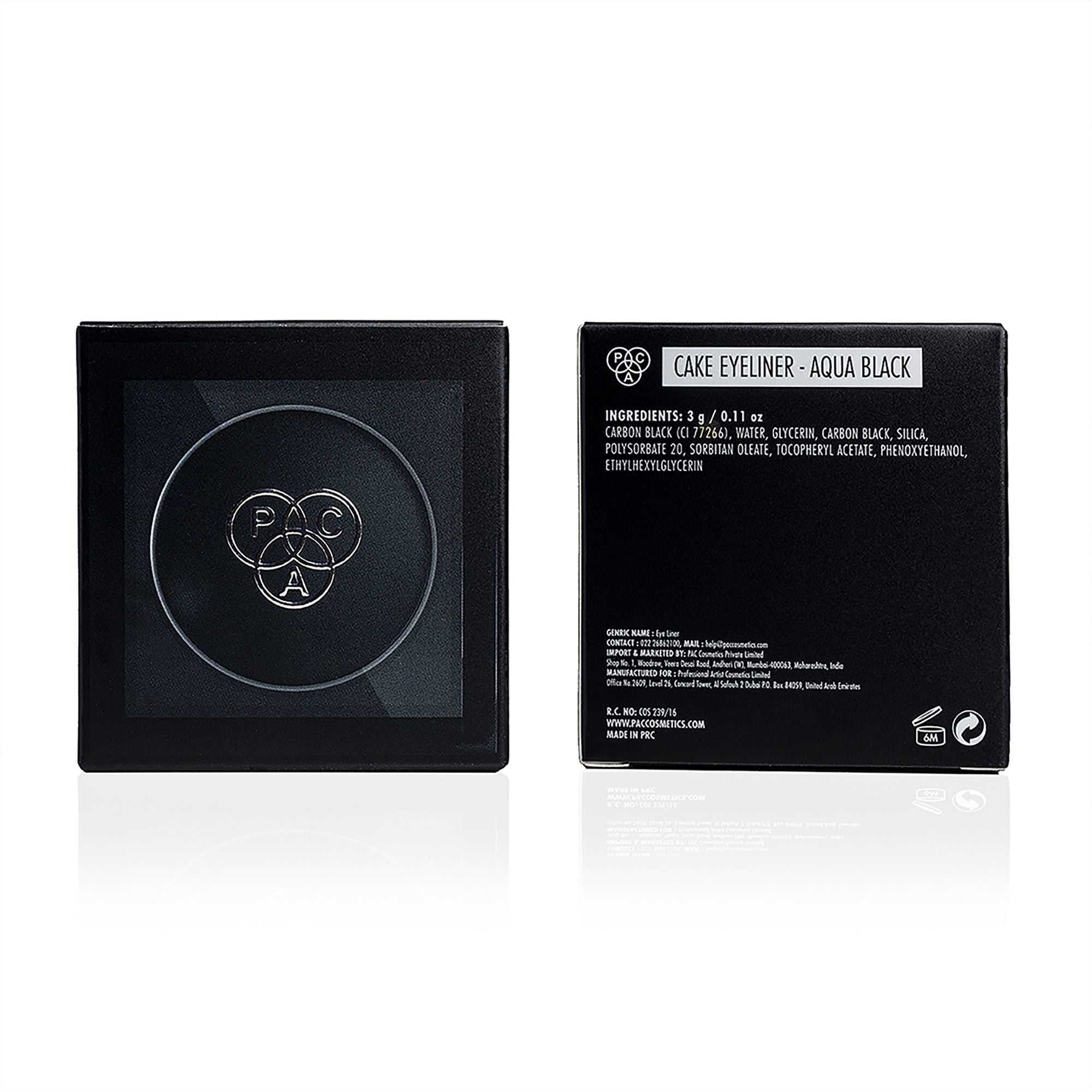 PAC Studio Cream Eyeliner Aqua Black - Richly Pigmented, Quick Drying, Matte Finish, Intense Black - Distacart