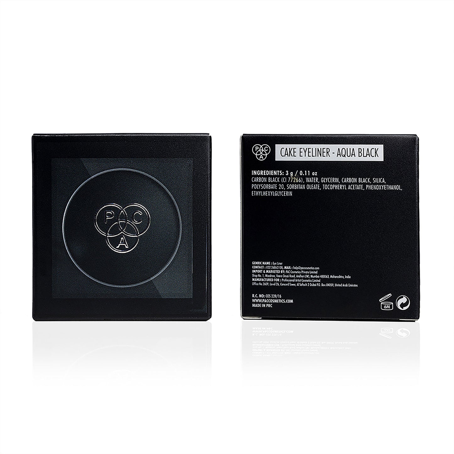 PAC Studio Cream Eyeliner Aqua Black - Richly Pigmented, Quick Drying, Matte Finish, Intense Black - Distacart