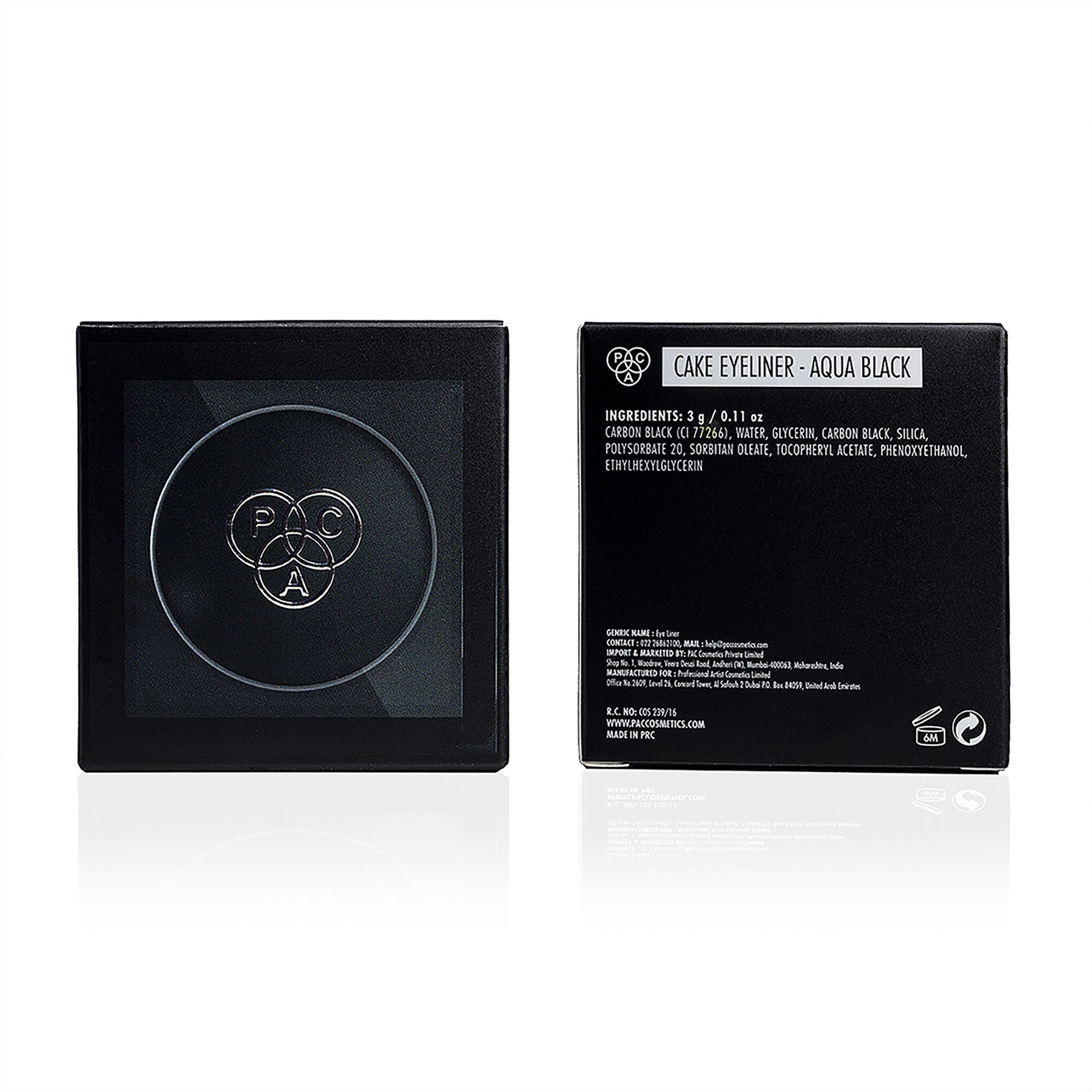 PAC Studio Cream Eyeliner Aqua Black - Richly Pigmented, Quick Drying, Matte Finish, Intense Black - Distacart