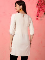 Thumbnail for Anouk Zari Round Neck Three-Quarter Sleeves A-Line Kurta
