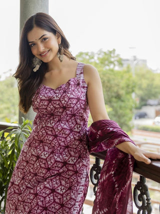 Anouk Geometric Printed Regular Pure Cotton Straight Kurta With Trousers & With Dupatta - Distacart