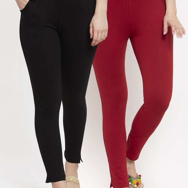 TAG 7 Women Pack Of 2 Solid Leggings - Distacart