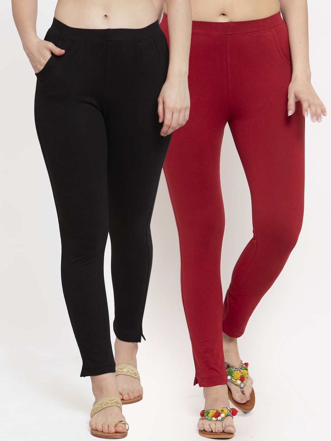 TAG 7 Women Pack Of 2 Solid Leggings - Distacart