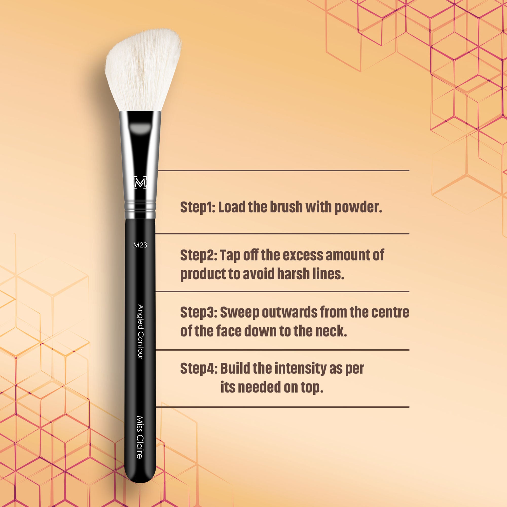 Miss Claire M23 - Angled Contour Brush - Chrome