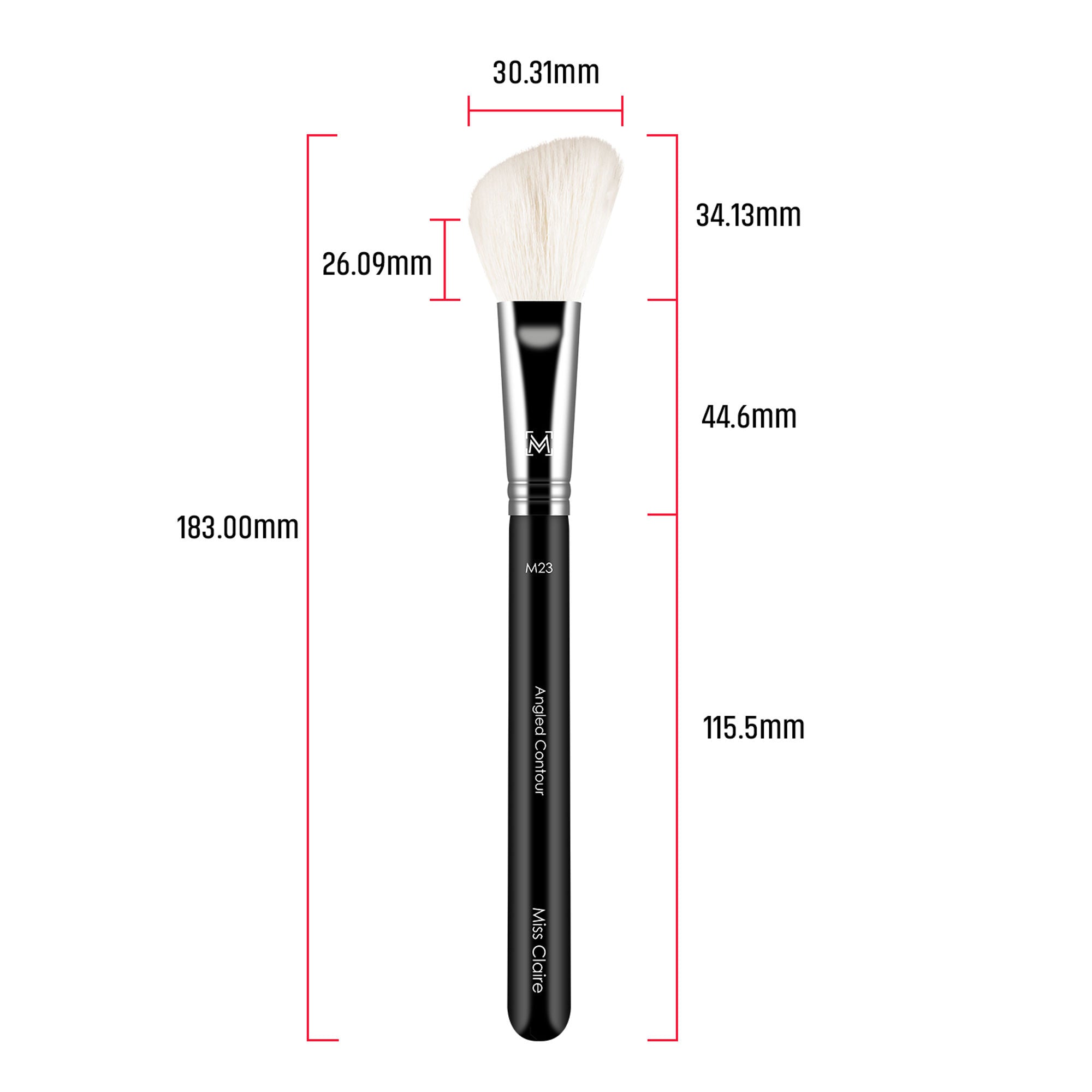 Miss Claire M23 - Angled Contour Brush - Chrome