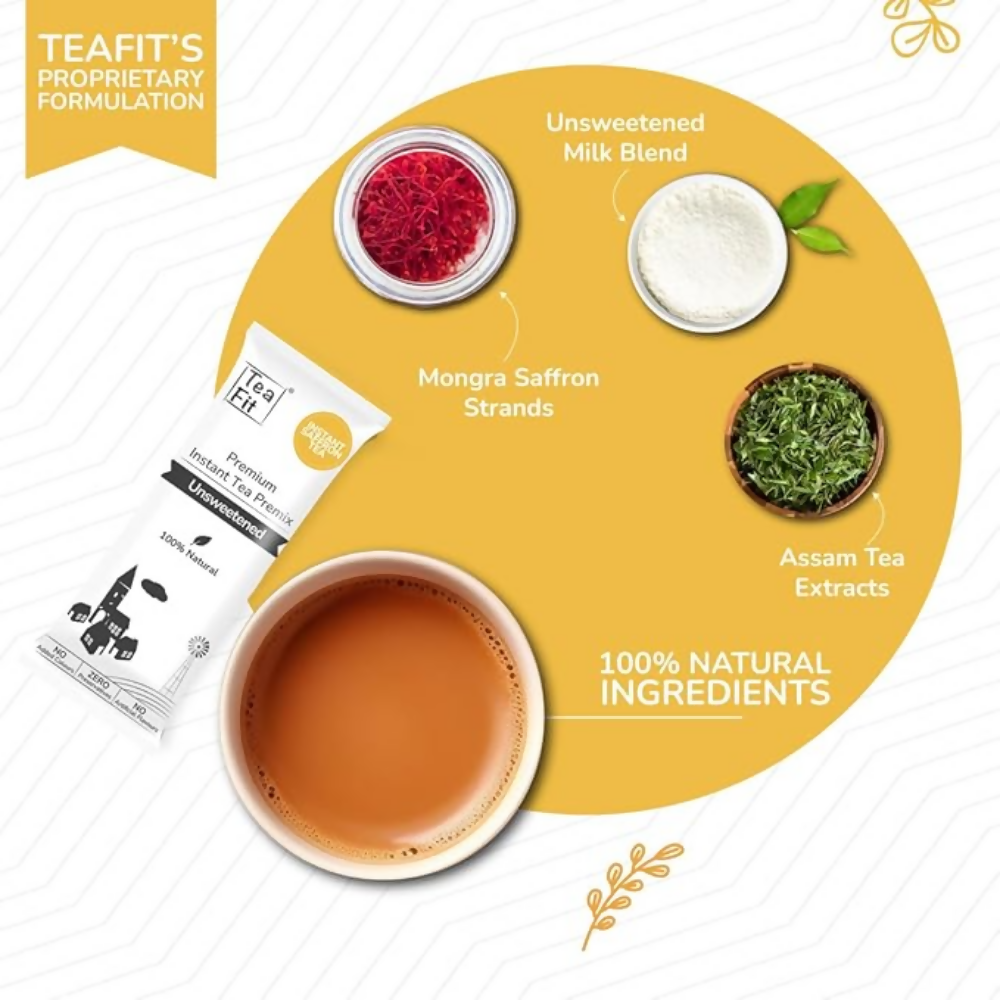 TeaFit Premium NO SUGAR Instant Saffron Tea Premix - Distacart