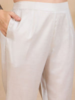 Thumbnail for Anouk White Floral Printed Regular Straight Kurta With Trousers & Dupatta