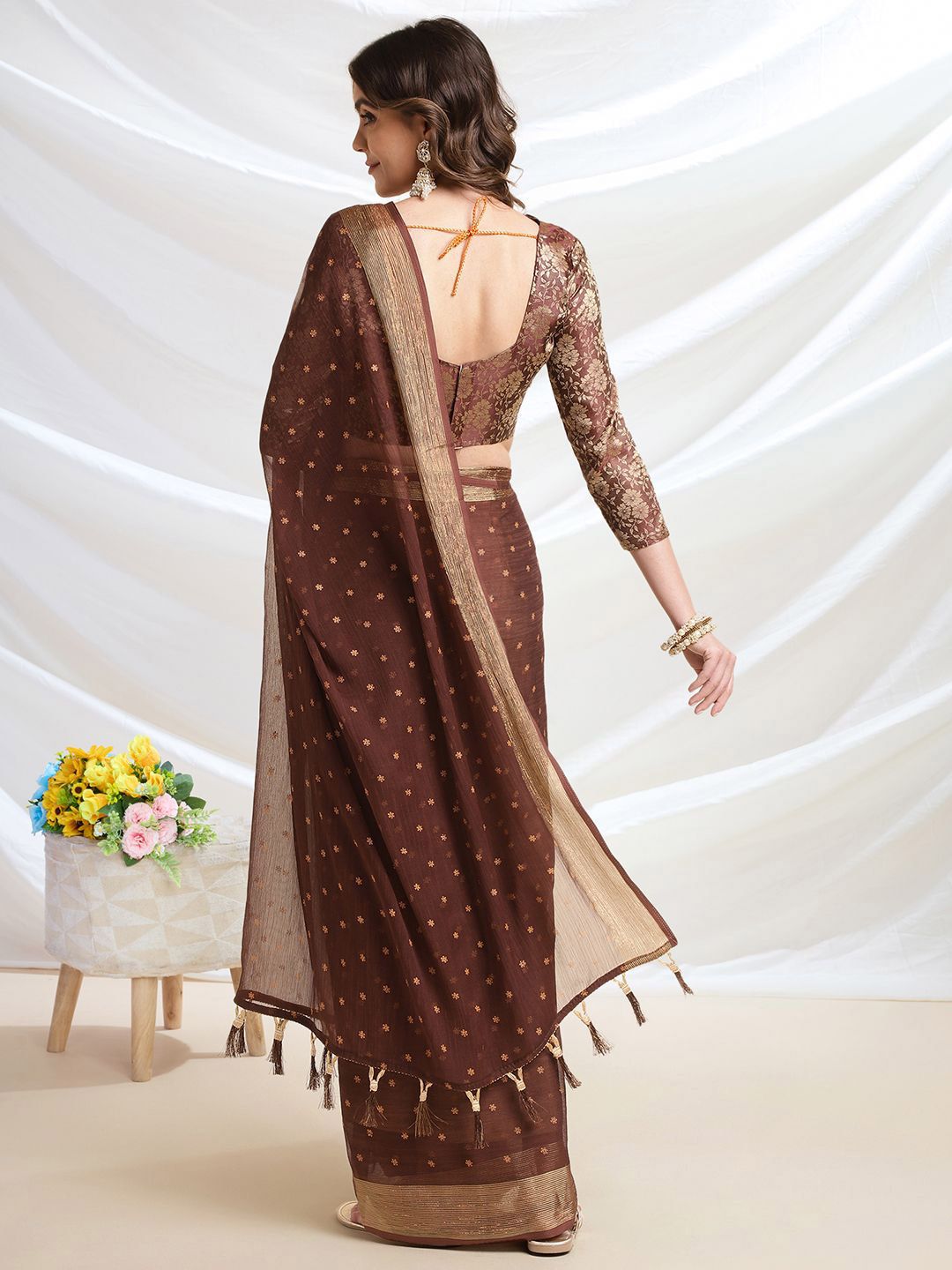 Mitera Floral Printed Ready to Wear Saree - Distacart