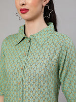 Thumbnail for Aks Floral Printed Regular A-Line Kurta With Trousers - Distacart