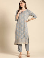 Thumbnail for Anouk Ethnic Motifs Printed Regular Kurta with Trousers - Distacart