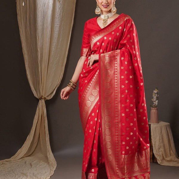 Anouk Floral Zari Banarasi Saree - Distacart