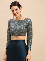 Thumbnail for Anouk Sequinned Pure Georgette Saree - Distacart