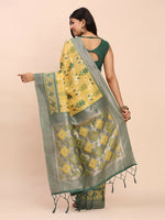 Thumbnail for Astita Linen Cotton Yellow Saree