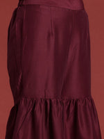 Thumbnail for Anouk Tyohaar Collection Velvet Finish Printed Kurta with Sharara & Dupatta