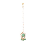 Thumbnail for Nuyug 22K Gold-Plated Kundan & Green Stone Embellished Maang Tikka Head Jewellery