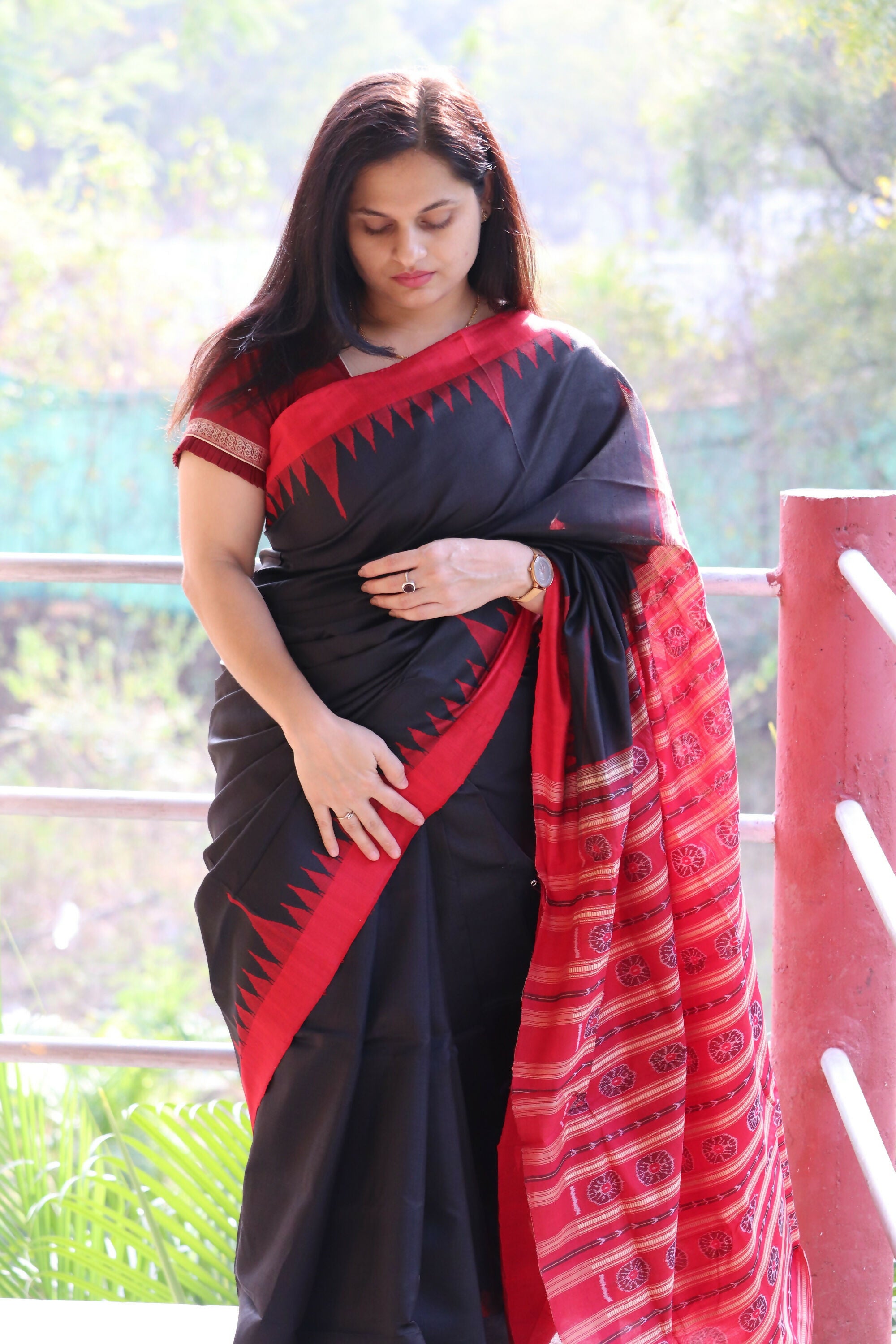 Shyama Sambalpuri Tussar Silk Saree 1