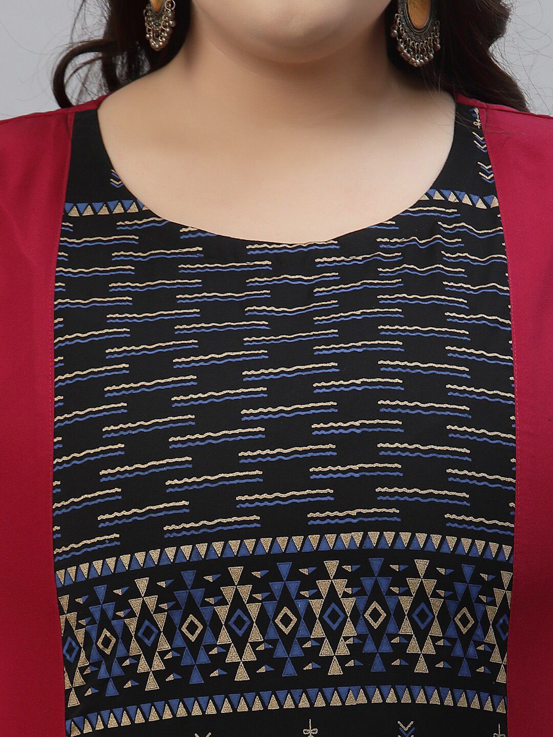 Sztori Plus Size Tribal Printed Regular Straight Kurta With Trousers - Distacart