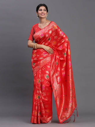 Astita Banarasi Silk Red Saree