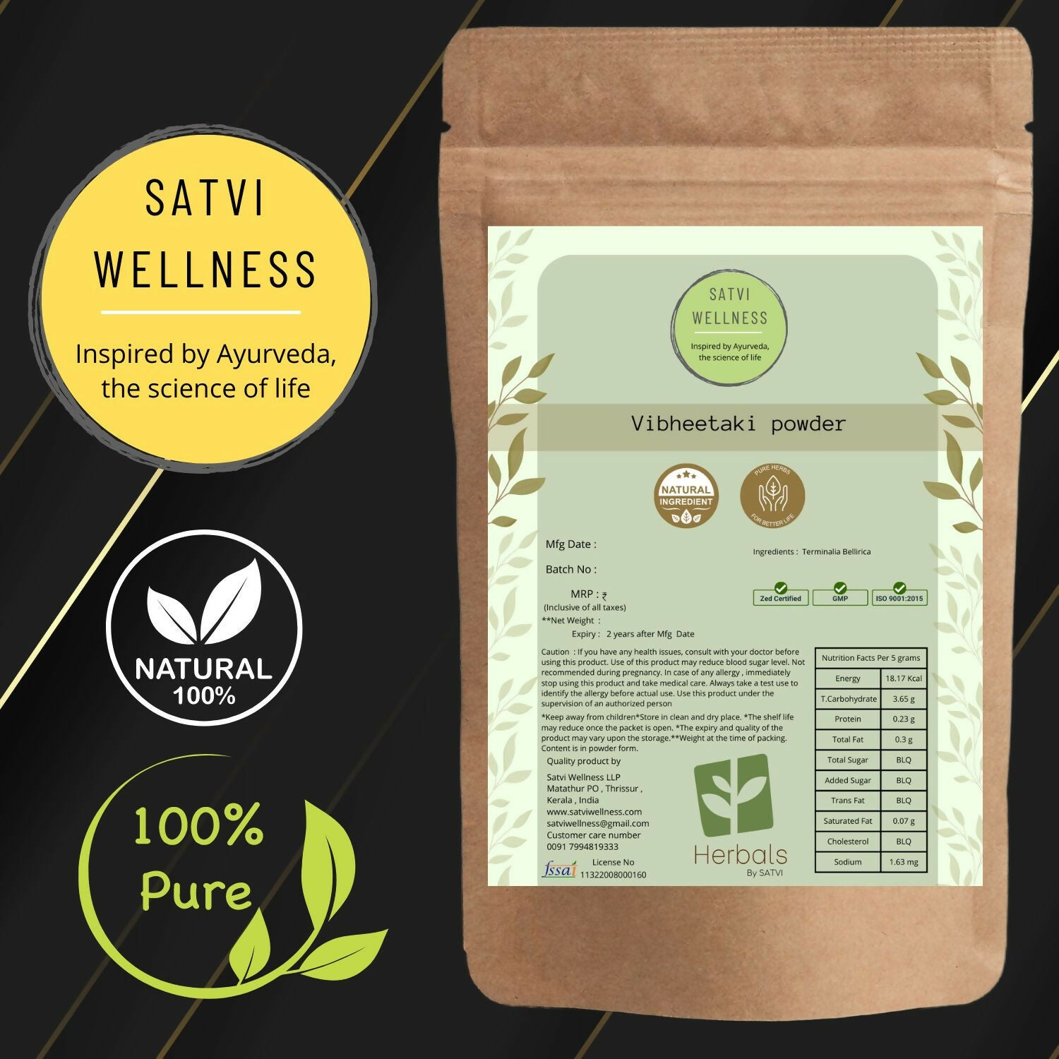 Satvi Wellness Vibhitaki Powder - Distacart
