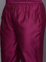 Thumbnail for Sztori Plus Size Yoke Design Regular Sequinned Chanderi Silk Kurta & Trousers With Dupatta - Distacart