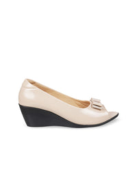 Thumbnail for Metro Bows Embellished Peep Toes Wedge Heels