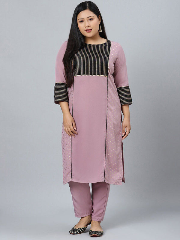 Sztori Plus Size Ethnic Motifs Printed Regular Kurta with Trousers