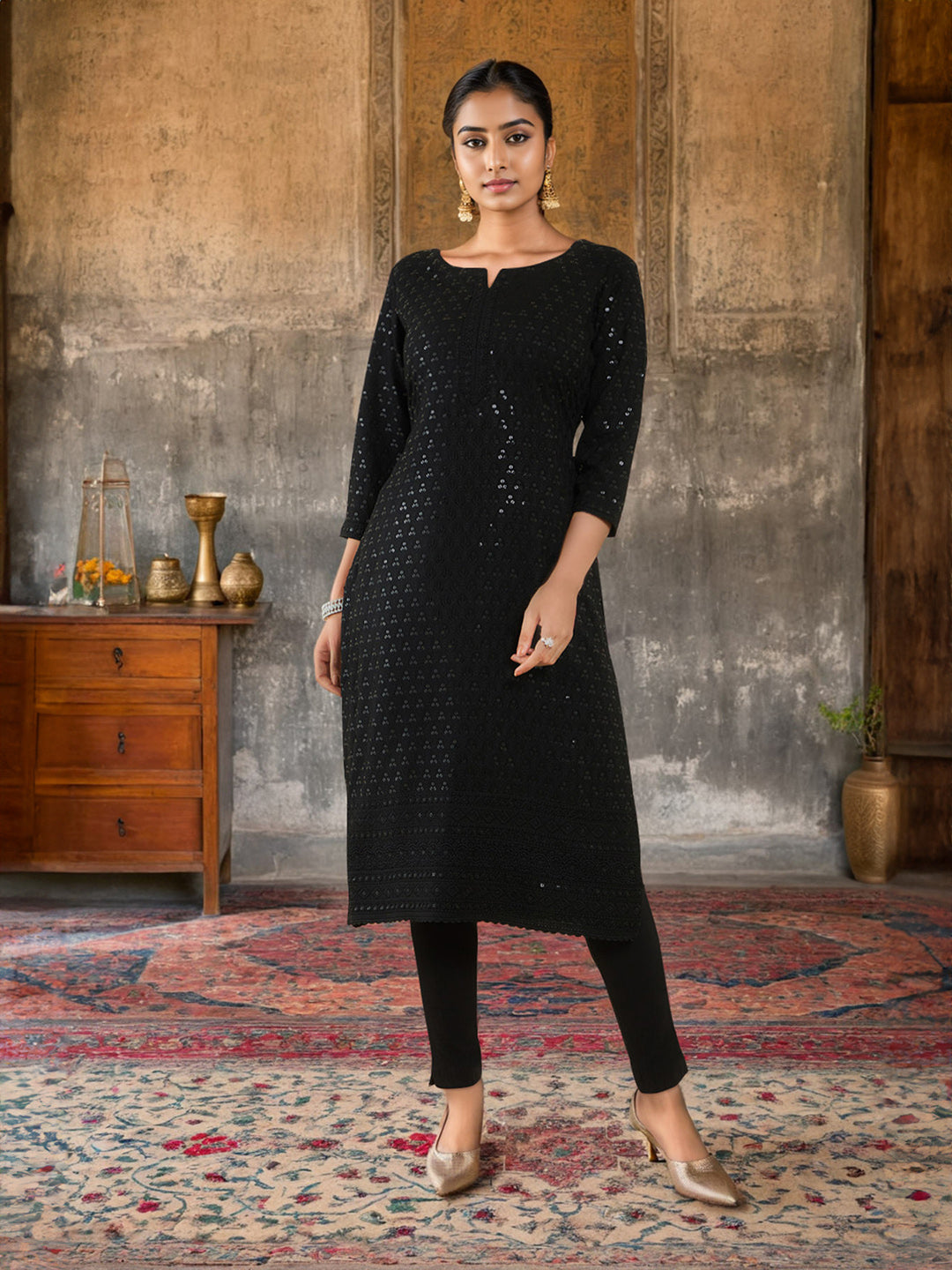 Soch Ethnic Motifs Embroidered Sequinned Regular Kurta - Distacart