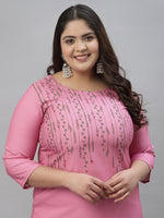 Thumbnail for Sztori Plus Size Floral Printed Kurta With Trousers - Distacart