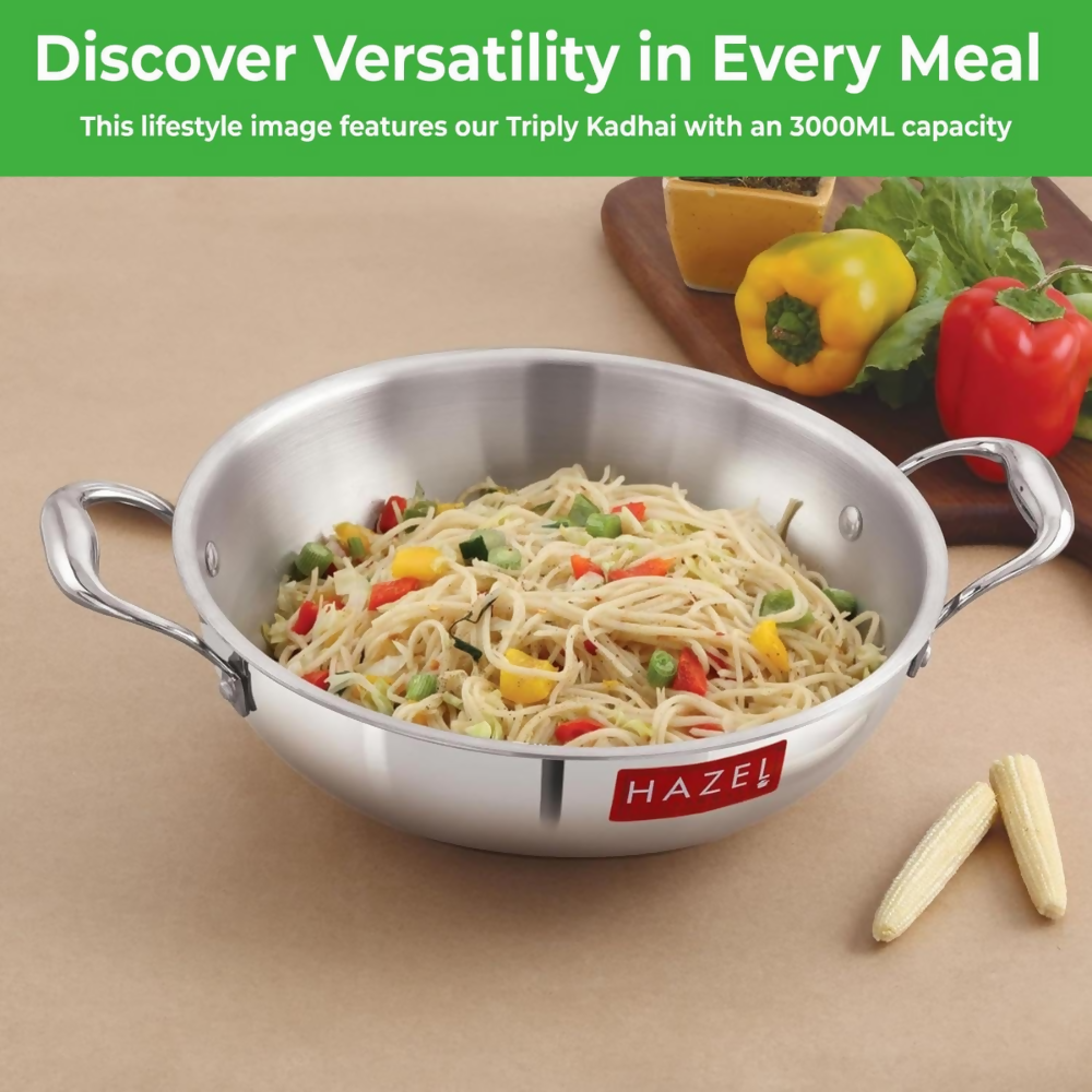 Hazel Triply Stainless Steel Induction Bottom Kadhai - Distacart