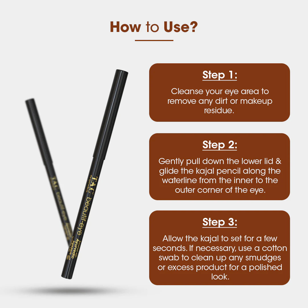 TAC - The Ayurveda Co. Beautif-eye Kajal - Intense Black Kajal - Distacart