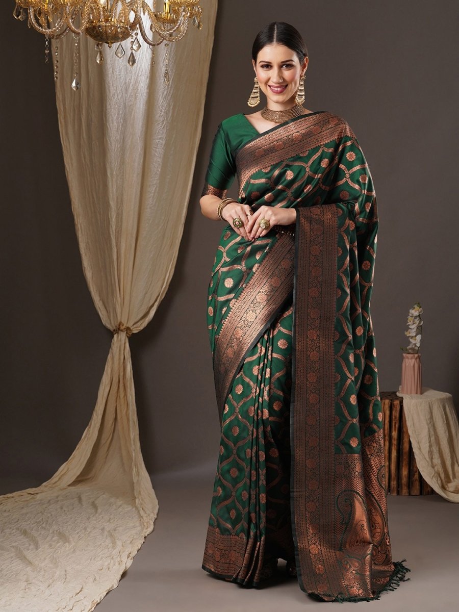 Anouk Woven Design Zari Silk Blend Banarasi Saree - Distacart