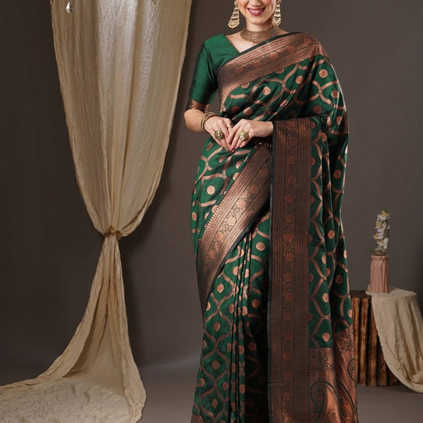 Anouk Woven Design Zari Silk Blend Banarasi Saree - Distacart