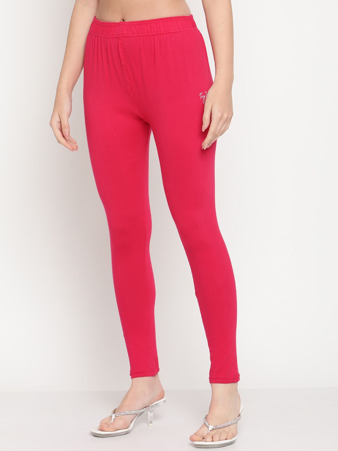 TAG 7 Women Pink Solid Ankle-Length Leggings - Distacart