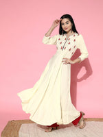 Thumbnail for All About You Women Grey Ethnic Motifs Embroidered Tiering Anarkali Kurta - Distacart
